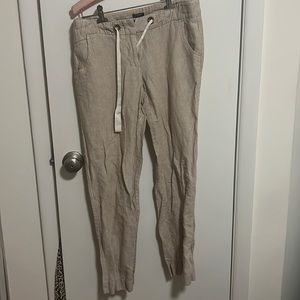 J Crew city Fit Beige white striped pants size 4